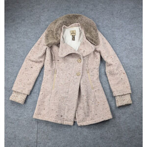 Prana Lisina Coat Womens Medium Wool Jacket Cozy Outdoors Cable Knit Layered